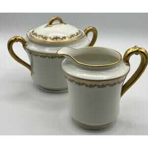 China Creamer Sugar Bowl Havillan Limoges Sonderburg France #227 4 x 4 Inches